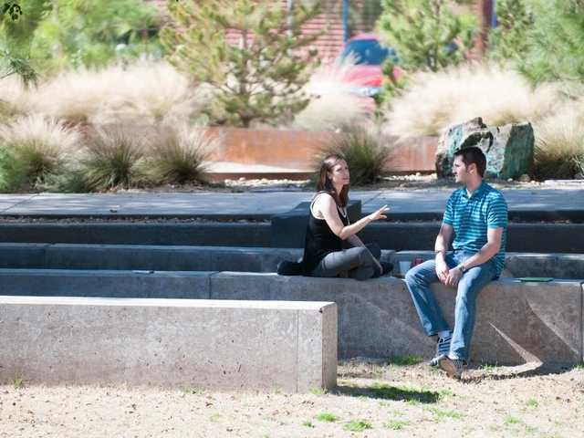 Students sitting under the tree