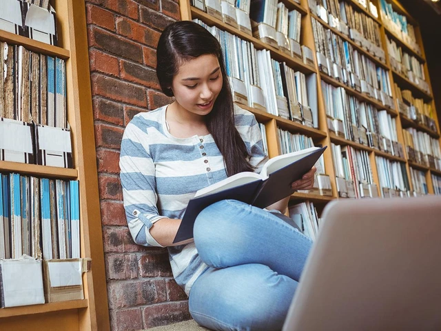 Girl sitting and reading book