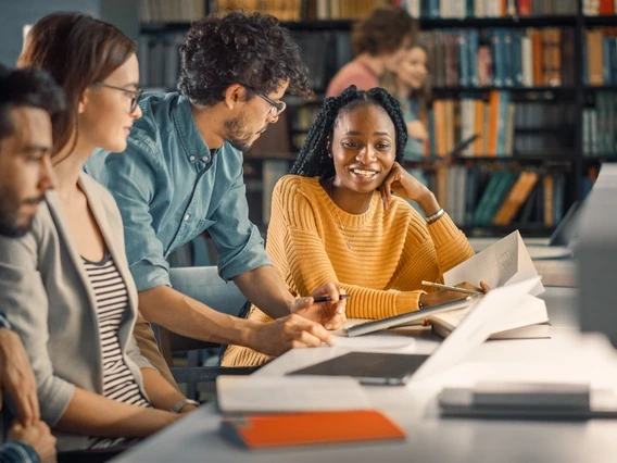 Instructor and student in class