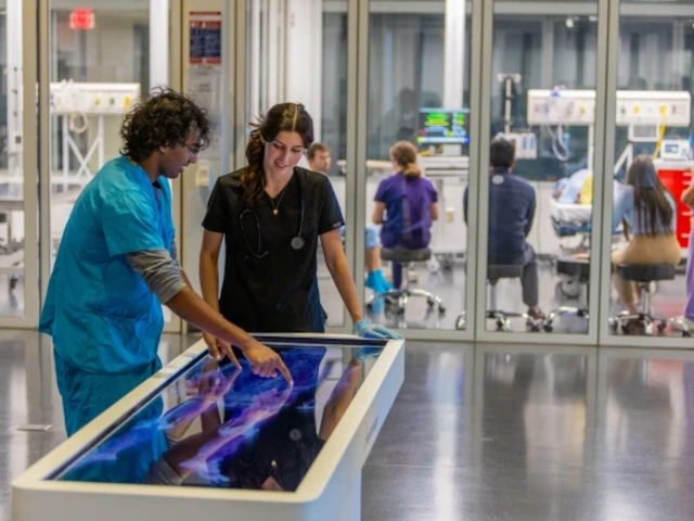 Medical students in lab